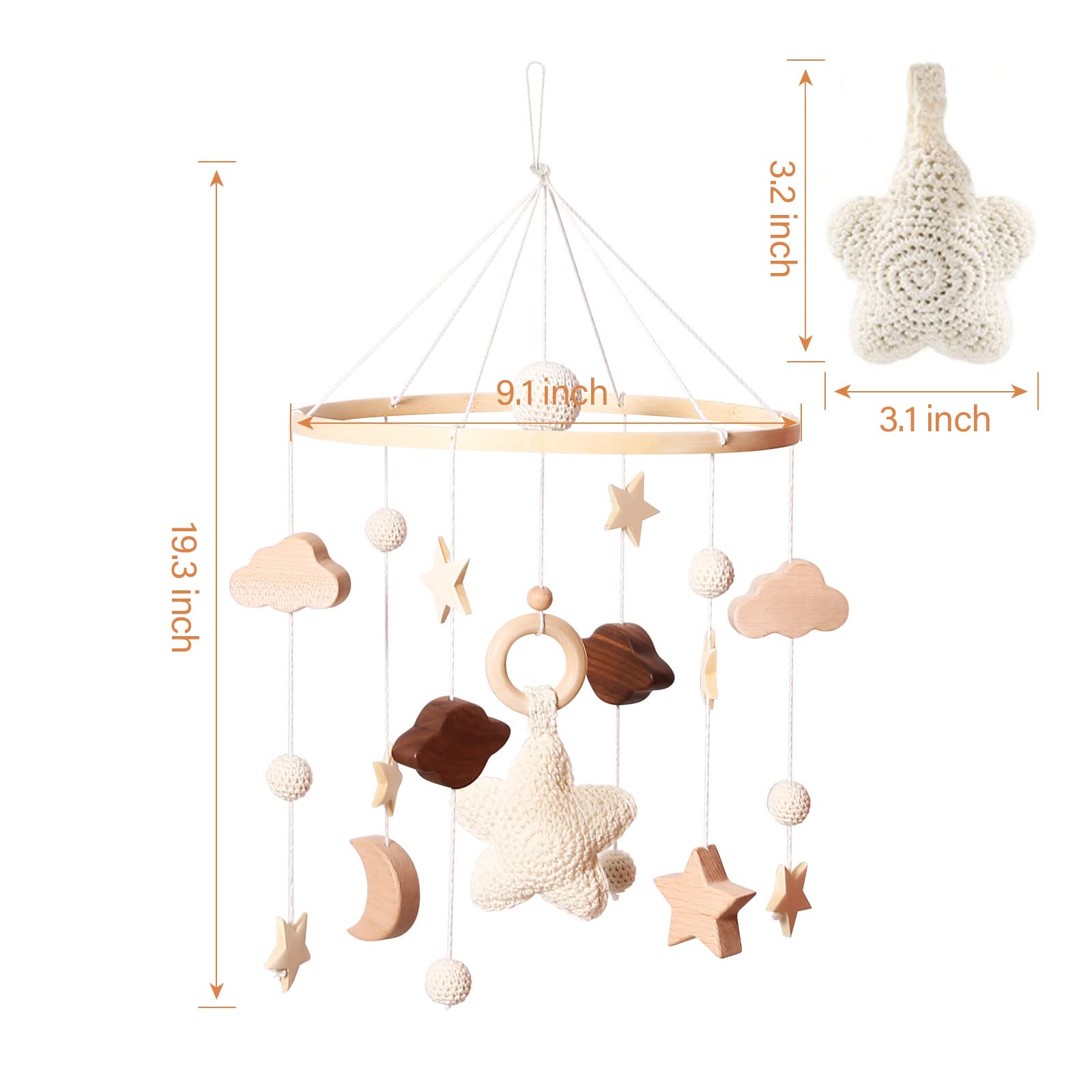 Boho Baby Mobile,Mobile for Crib,Neutral Baby Crib Mobile,Boho Nursery Decor