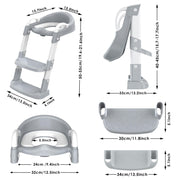 Zieyeen Potty Training Seat with Step Stool Ladder, Toddler Potty Training Toilet for Boys Kids, Potty Chair Adjustable Potty Seat for Toilet with Anti-Slip Wide Steps Splash Guard Safety Handles