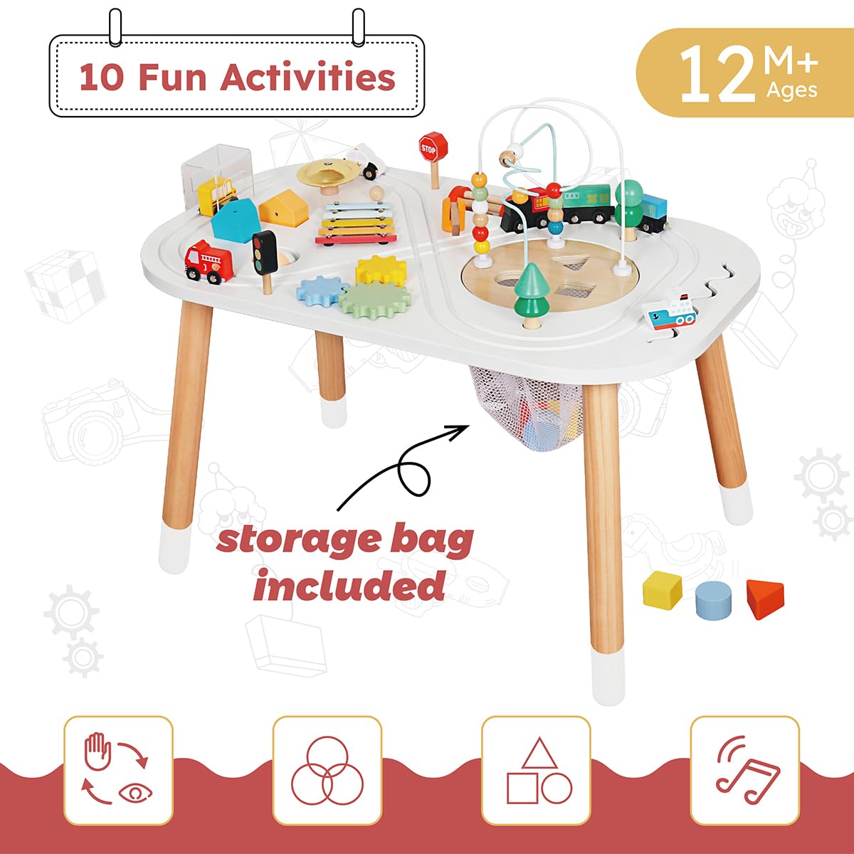 Wooden Activity Table for Toddlers
