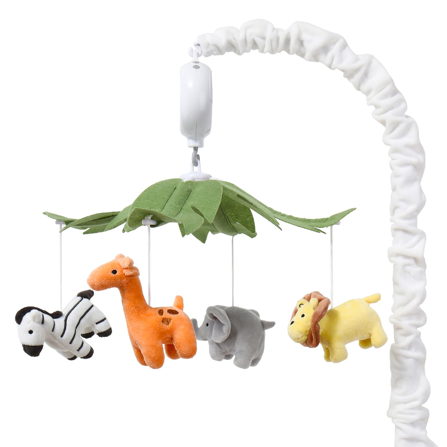 Crib Mobile for Boys or Girls - White Musical Baby Crib Mobile with 12 Lullabies