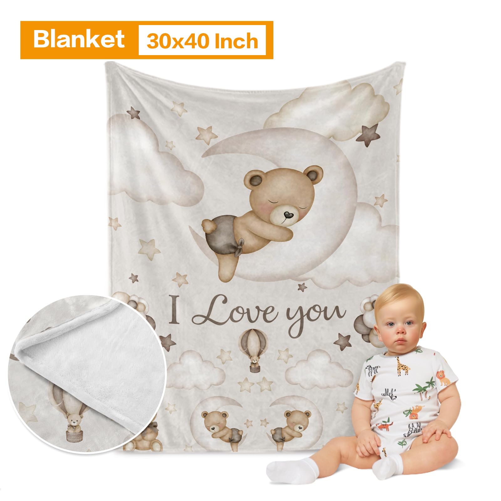 Moon Animal Nursery Crib Bedding Set 3 Piece