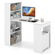 Computer Desk with Bookshelf, Reversible Study Writing Desk