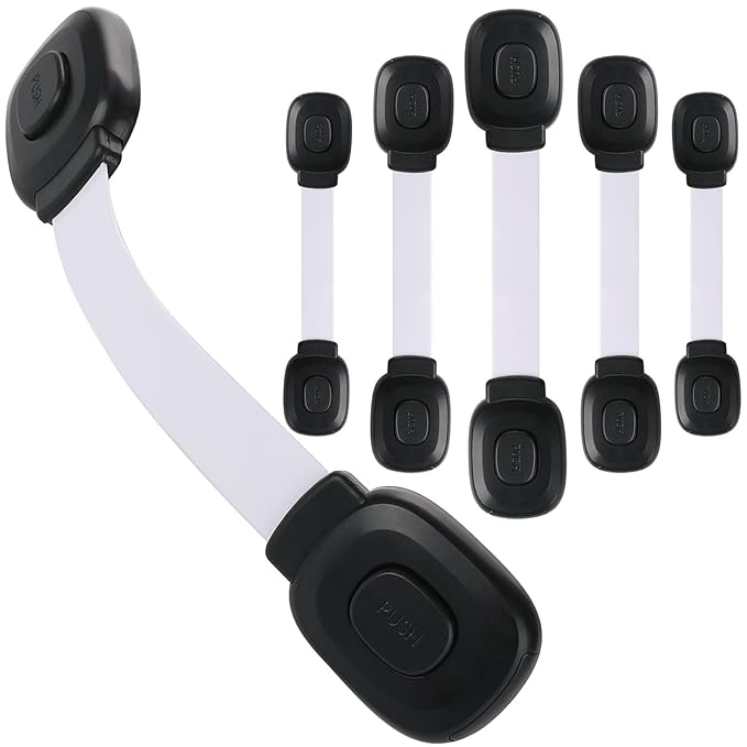 Baby Cabinet Locks, Child Safety Cabinet Proofing -Child Safety Strap Locks Adhesive