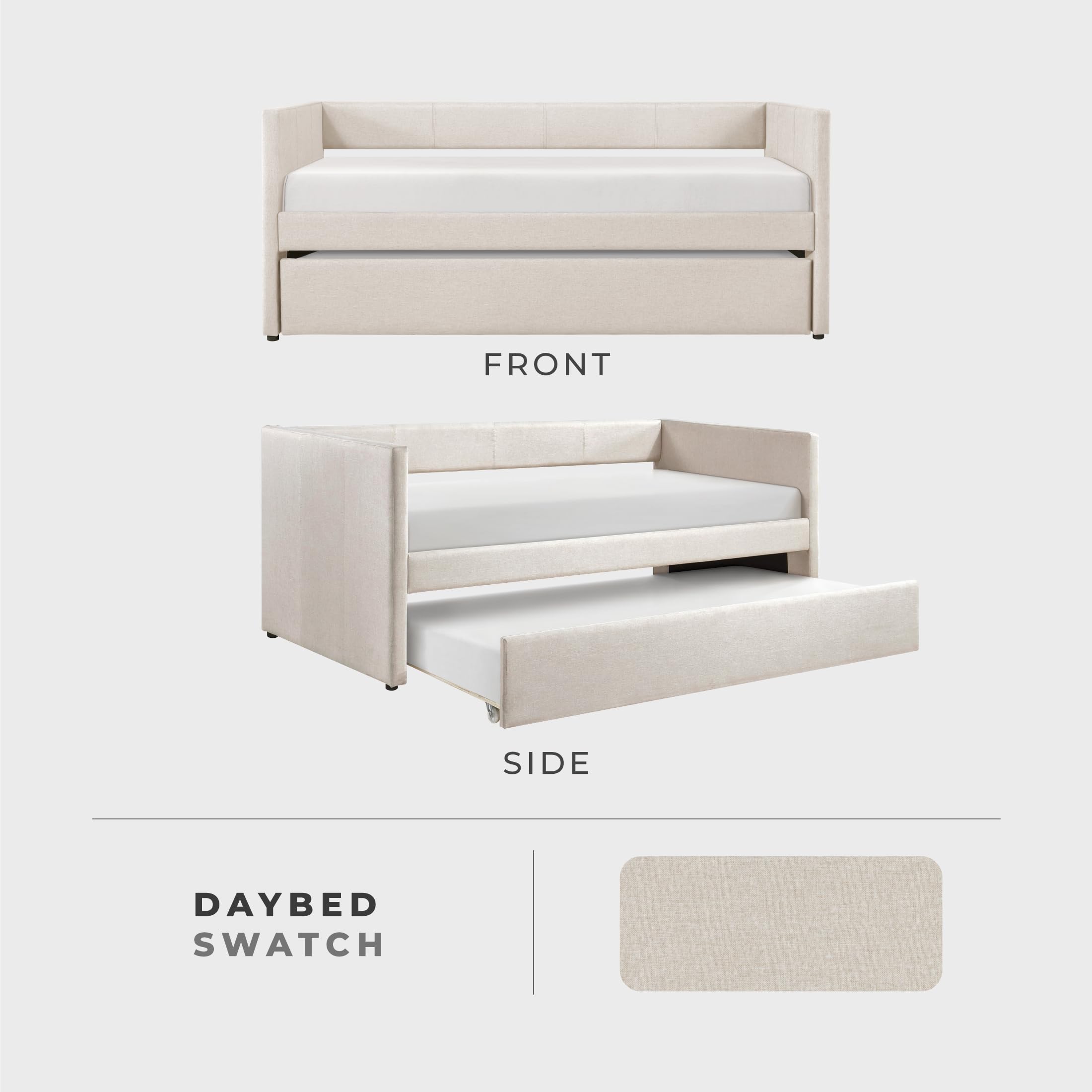 Upholstered Daybed with Trundle Twin Size