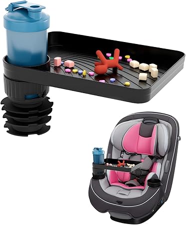 Car Seat Tray for Kids Toddler Travel with Soft Rubber Base