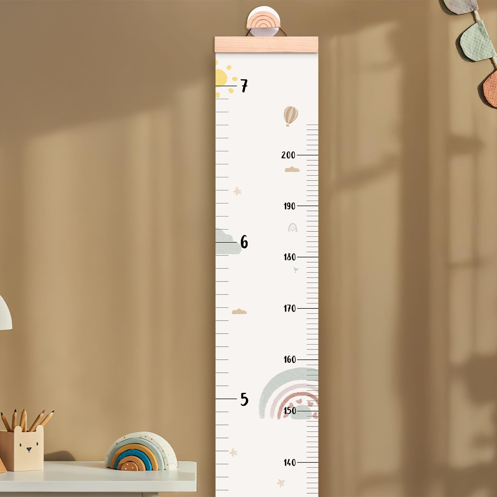 Wall 7 Ft Height Chart with Keepsake Box & Hook Waterproof Canvas