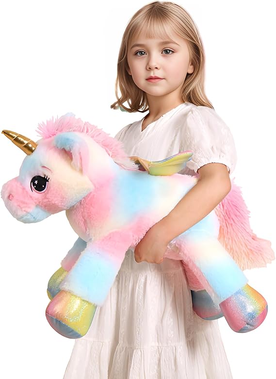 44 Inch Giant Unicorn Stuffed Animal Pillow, Cute Soft Big Unicorn