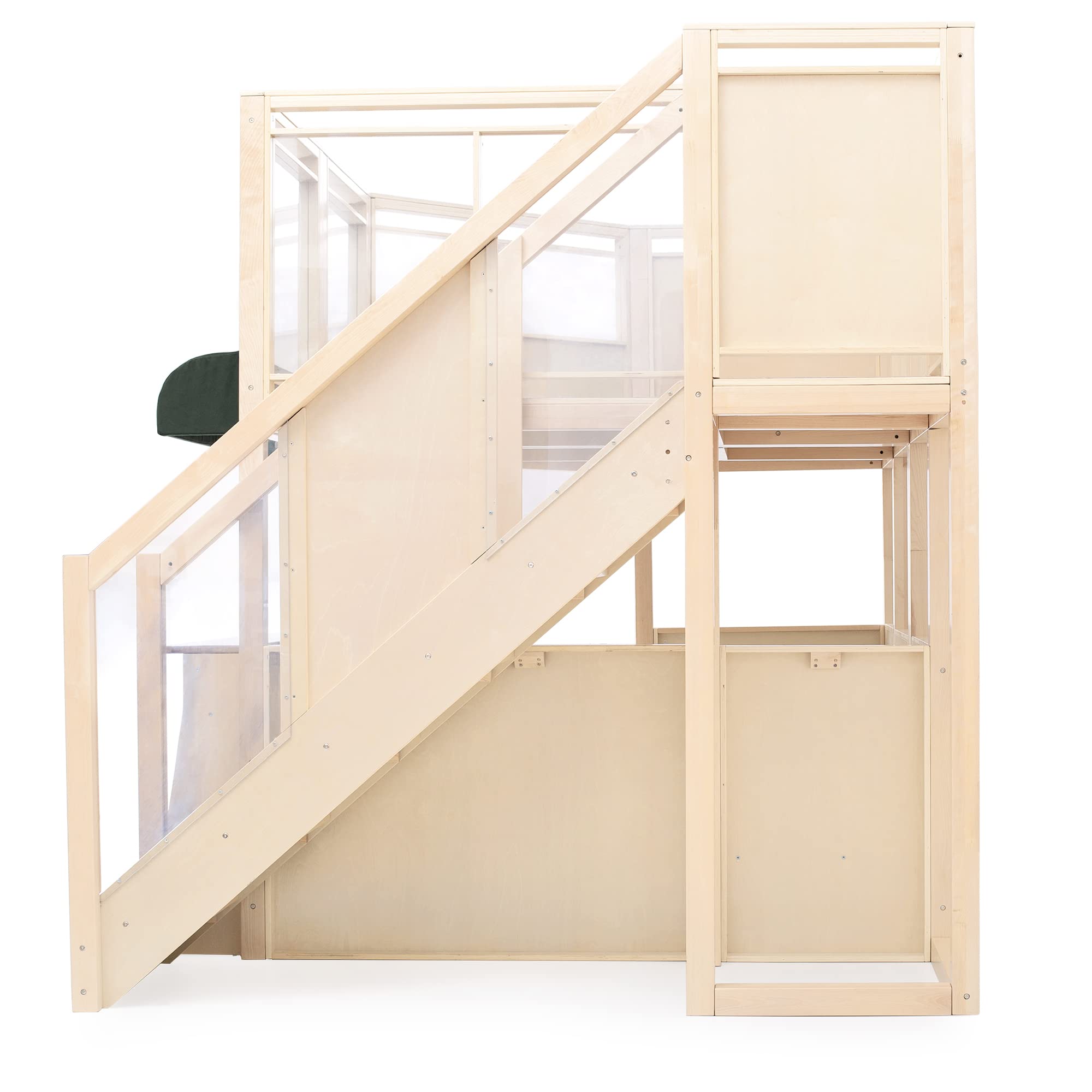 Wooden Indoor Play Kitchen Loft with Climber