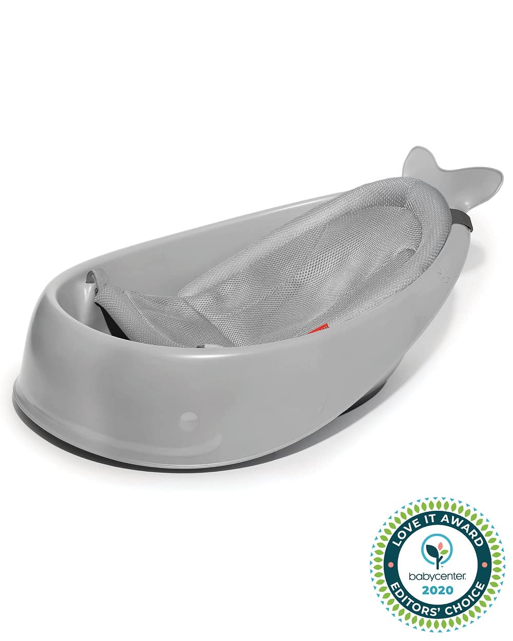Infant Bath Tub 3-Stage Grow With Baby Smart Sling MOBY Bathtub Grey Age 0+