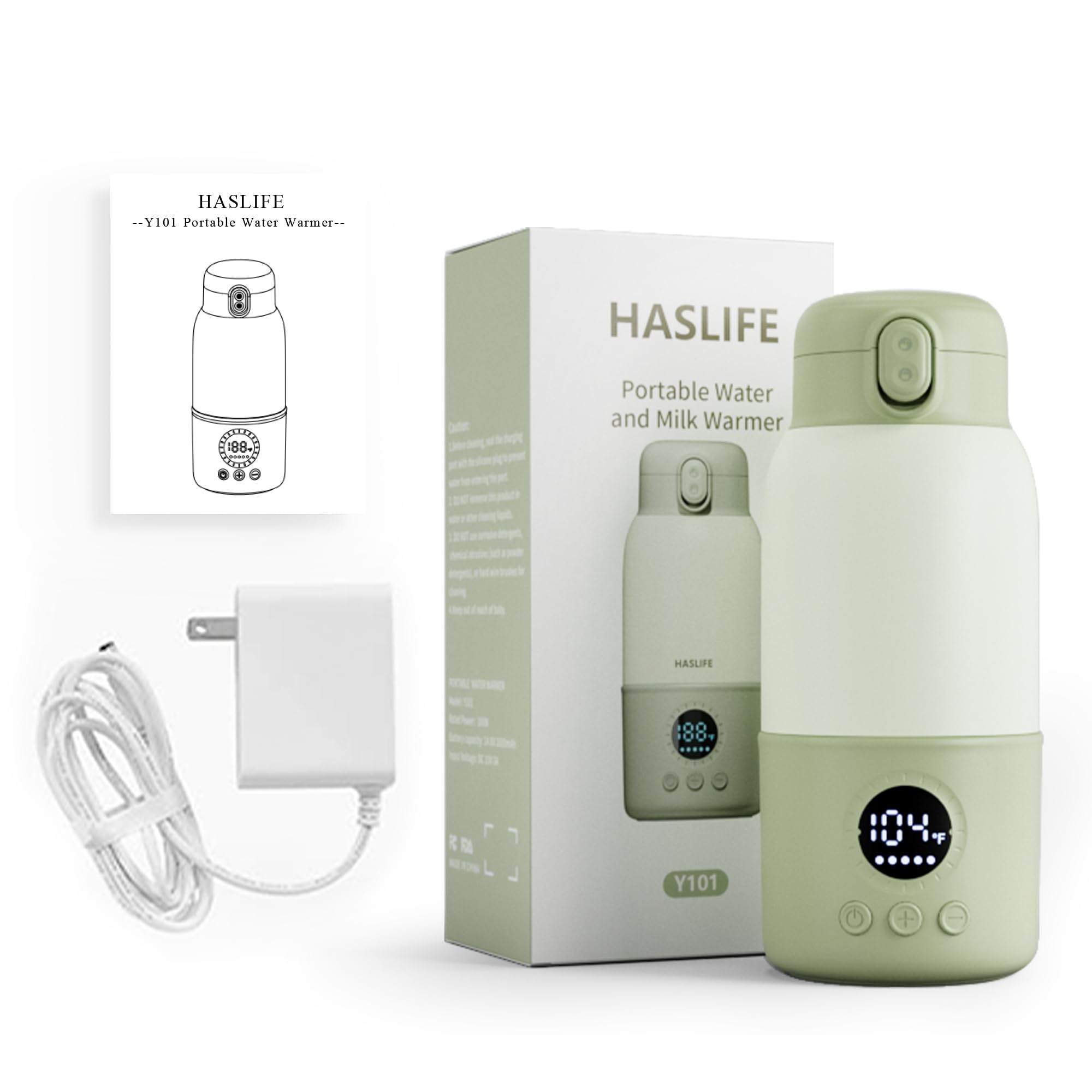 Portable Bottle Warmer for Travel, 2-Min Fast Heating Baby