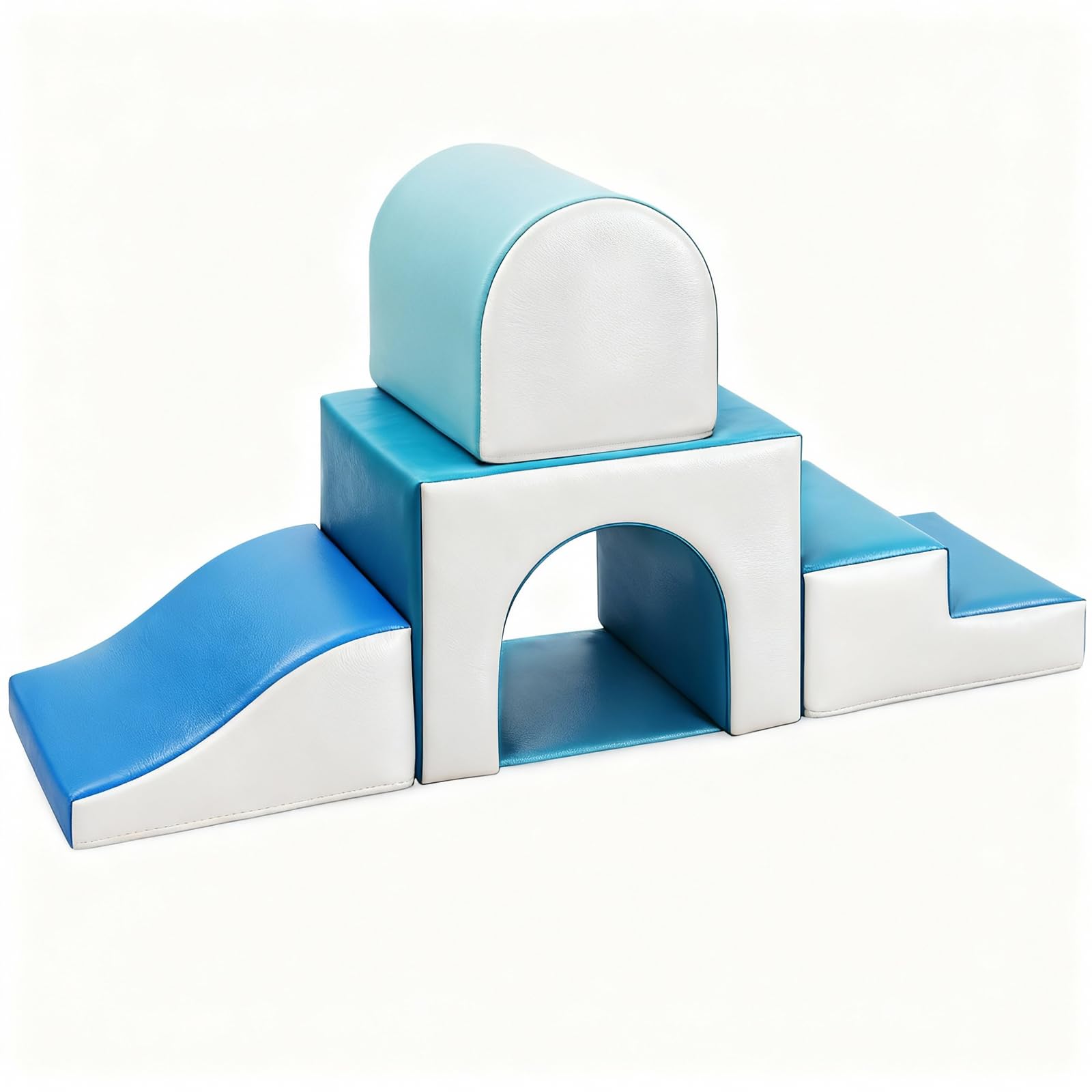 Foam Climbing Blocks for Toddlers with Tunnel - 4 Piece Indoor Play Set
