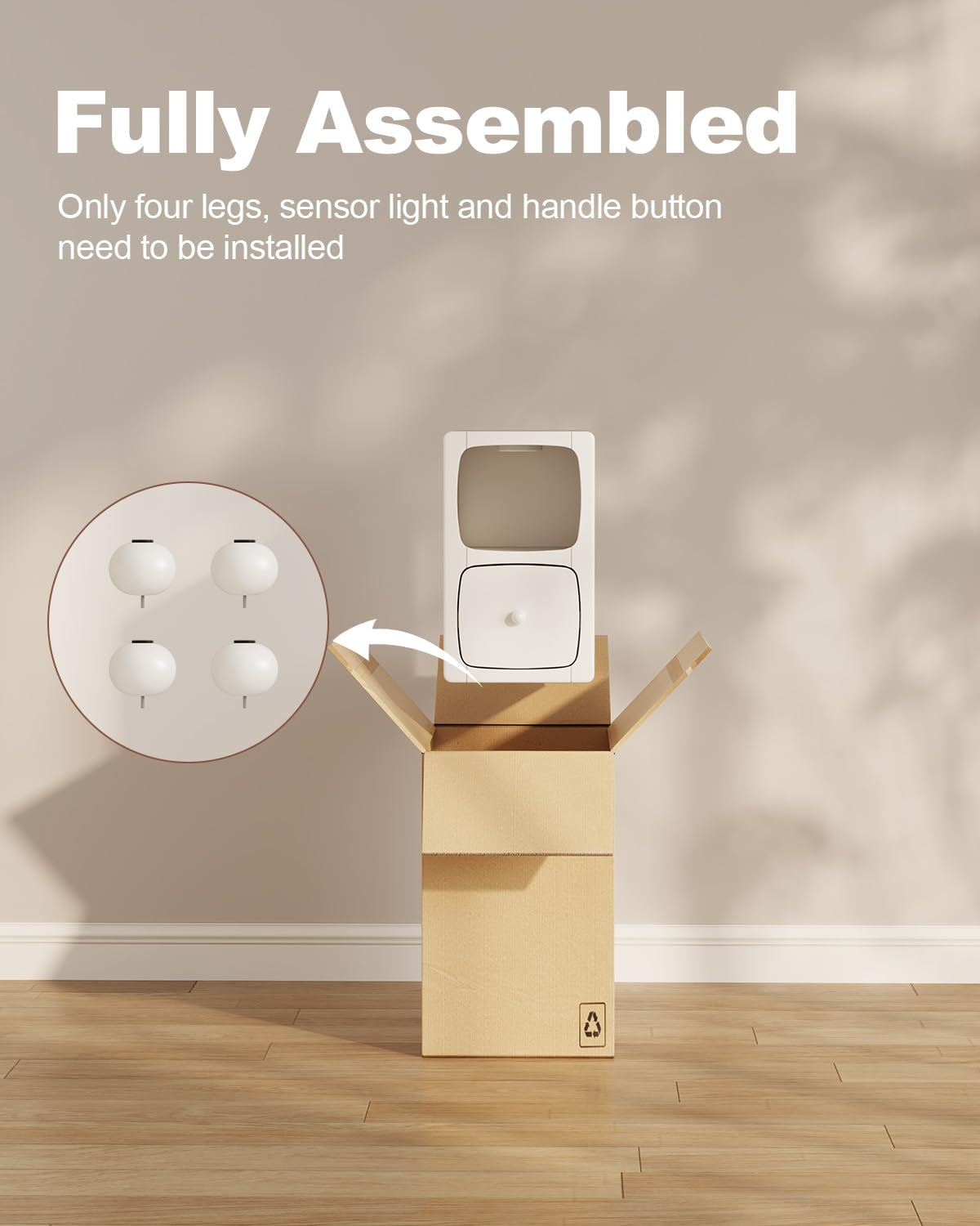 Solid Wood Nightstand with Drawer and USB Night Light