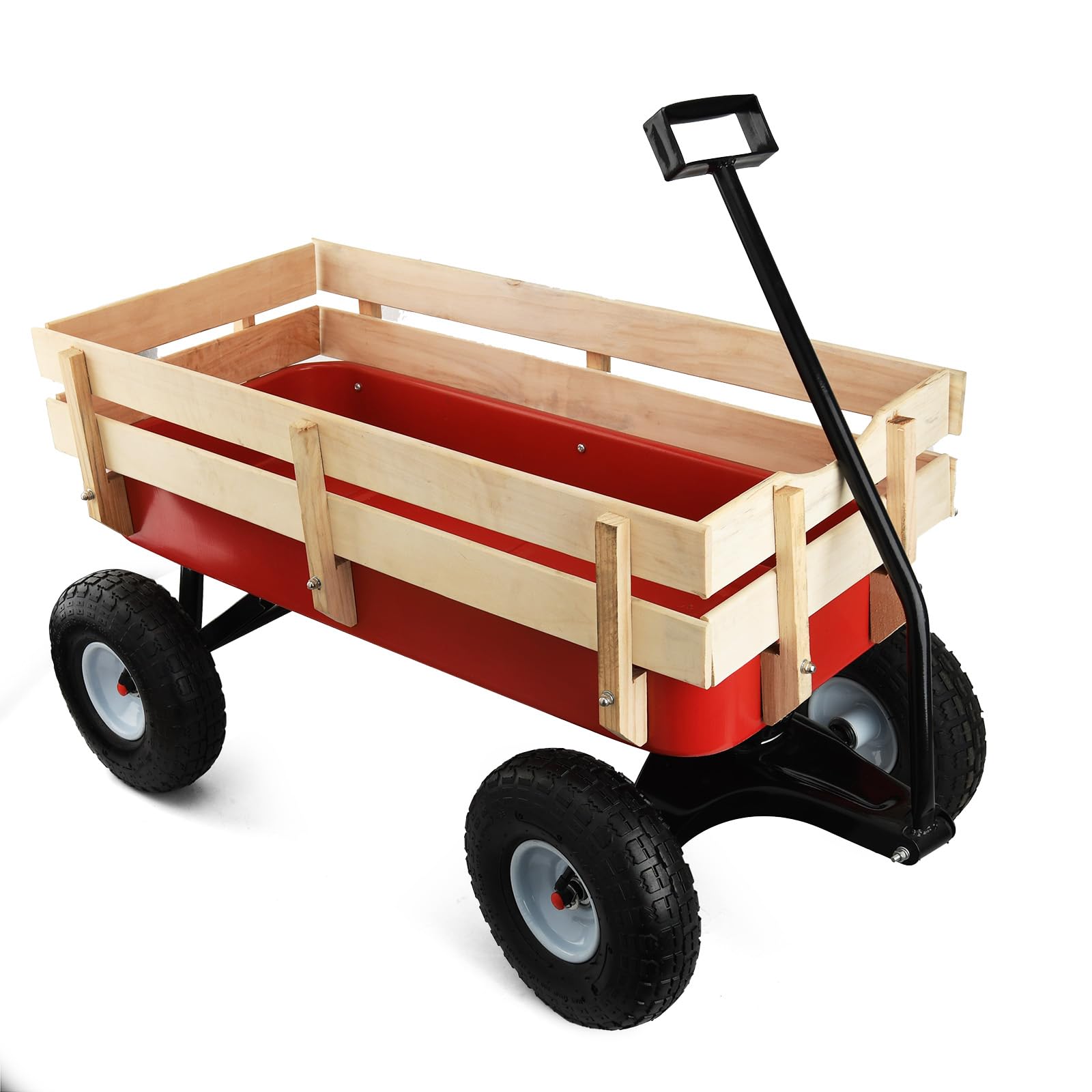 Pull Along Wagon Heavy Duty All-Terrain Cargo Wagon Outdoor Cart