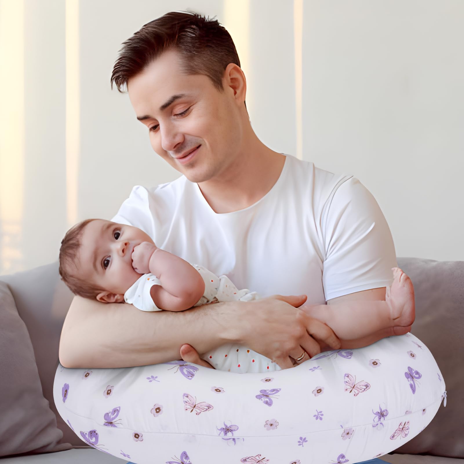 Nursing Pillow for Breastfeeding, Breathable Breast Feeding Pillow and Positioner