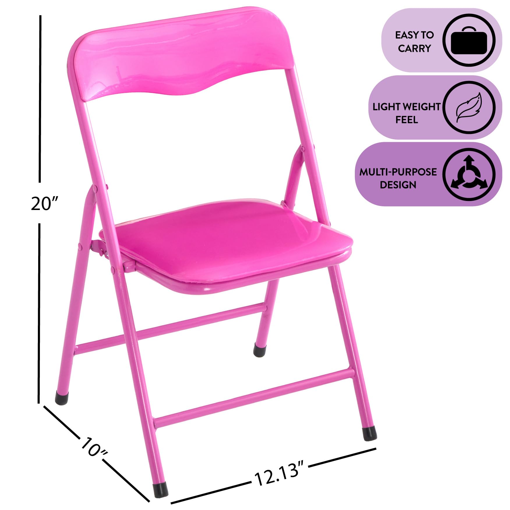 Kids Padded Folding Chairs Set of 2 Pink