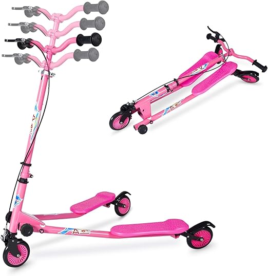 Kids Swing Scooter, 3 Wheels Drifting Scooter/Wiggle Scooters with Adjustable
