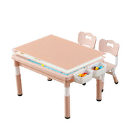 Multi Functional Kids Table and 2 Chairs Set, Graffiti & Building Blocks