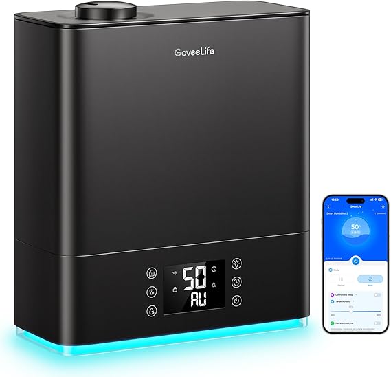 Smart Humidifiers for Bedroom Large Room, Top-Fill Cool Mist 6L WiFi Air Humidifier