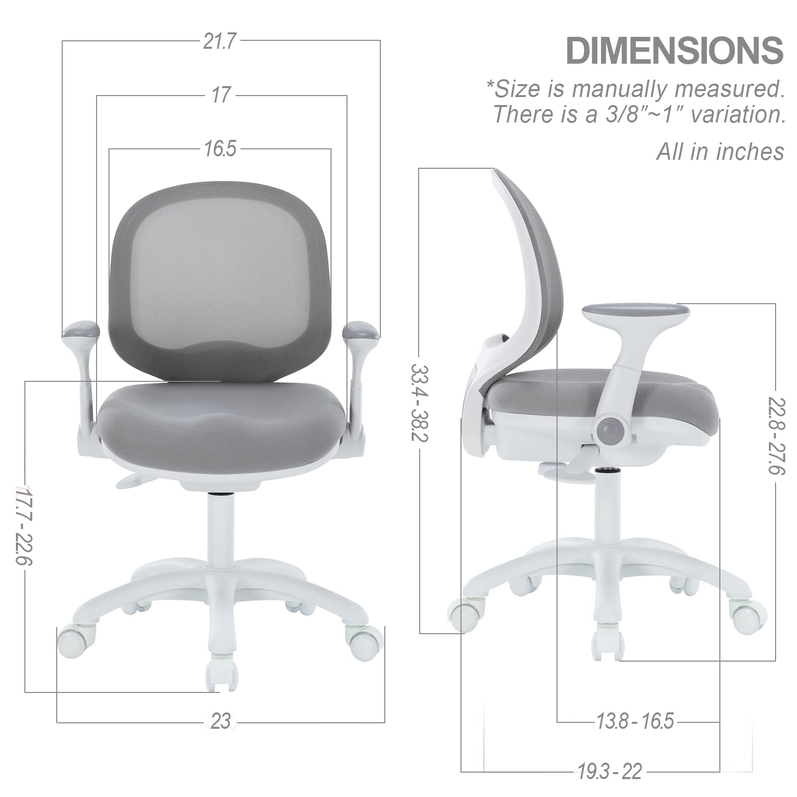 Ergonomic Kids Desk Chair with Adjustable Height and Armrests