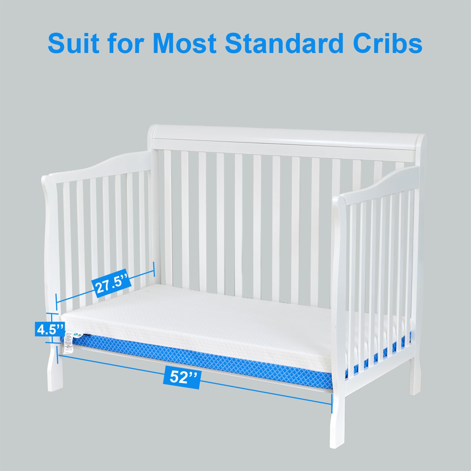 Comfort Gel Memory Foam,Breathable Baby Bed Mattress