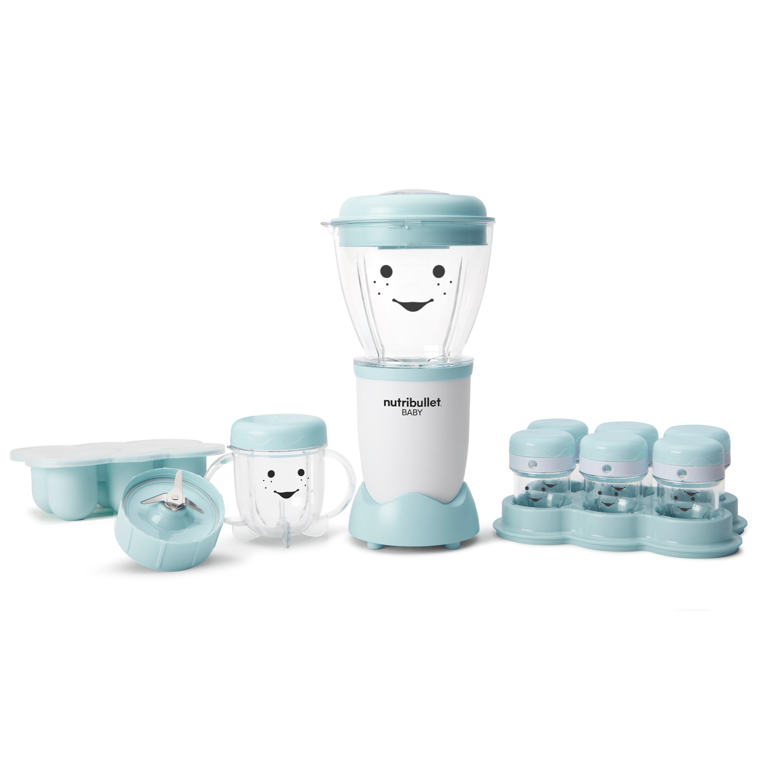 NBY-50100 Baby Complete Food-Making System, 32-Oz, White, Blue, Clear