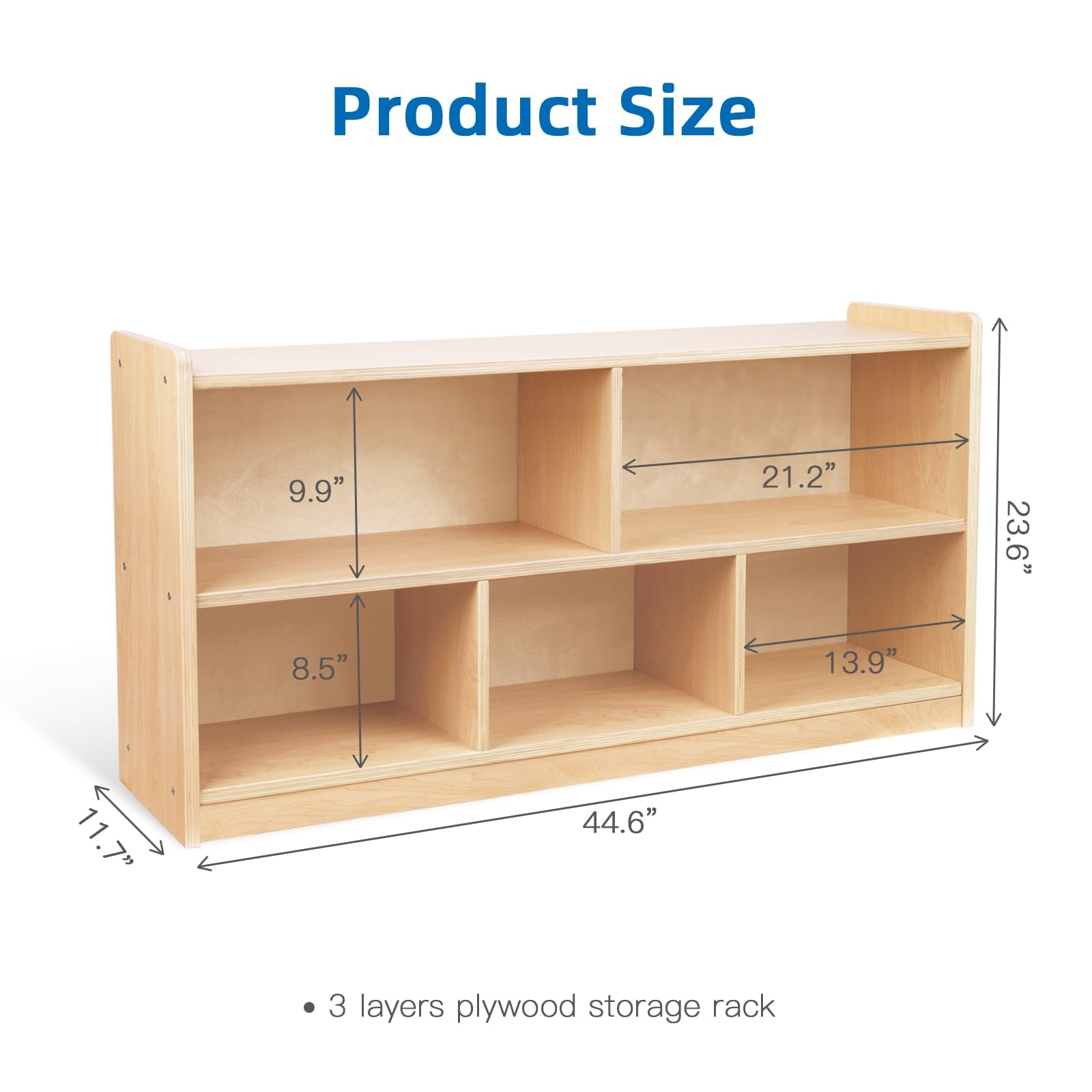 5-Section Wooden Storage Cabinet for Kids
