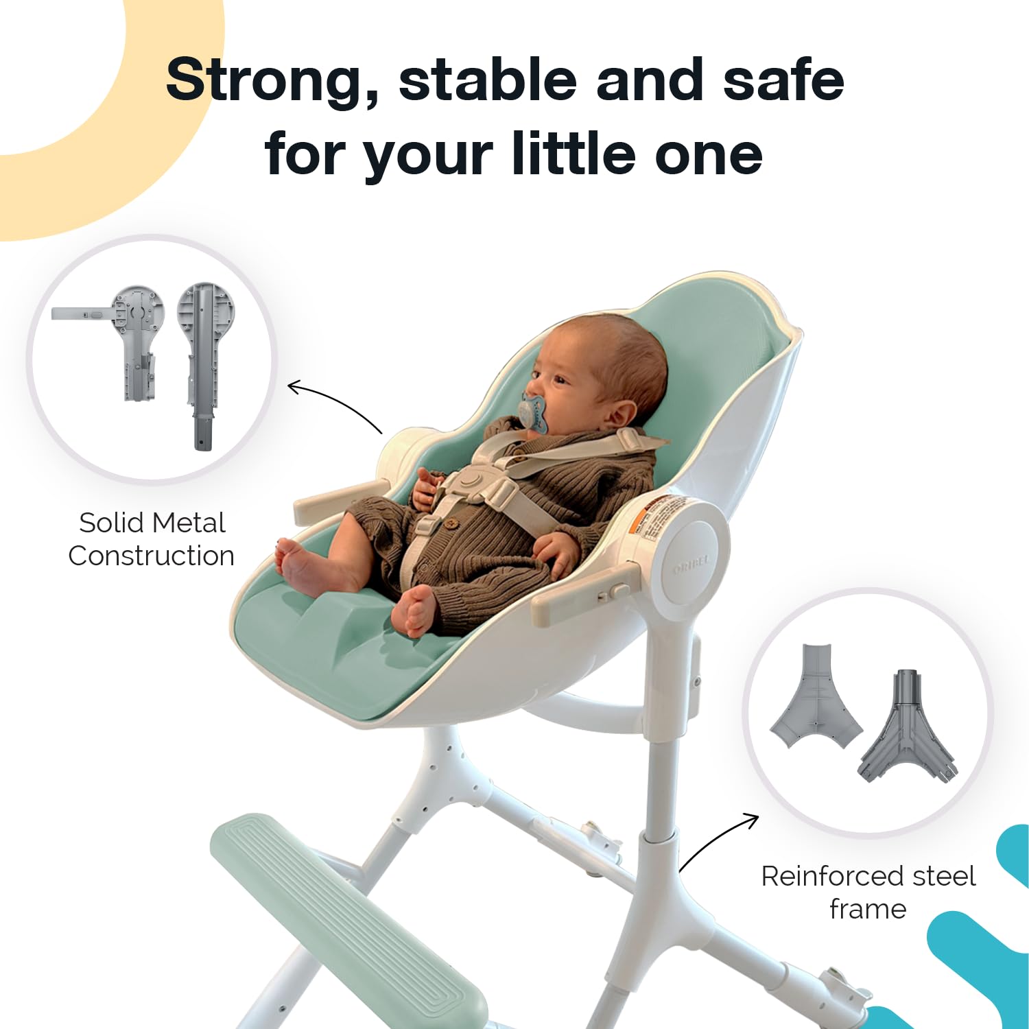 Convertible High Chair & Baby Lounger with Reclining Positions