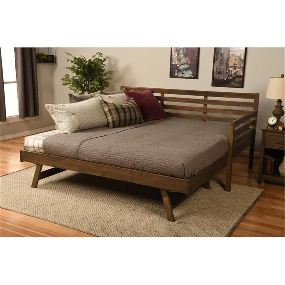 Twin to King Size Daybed with Pop Up Trundle in Wood