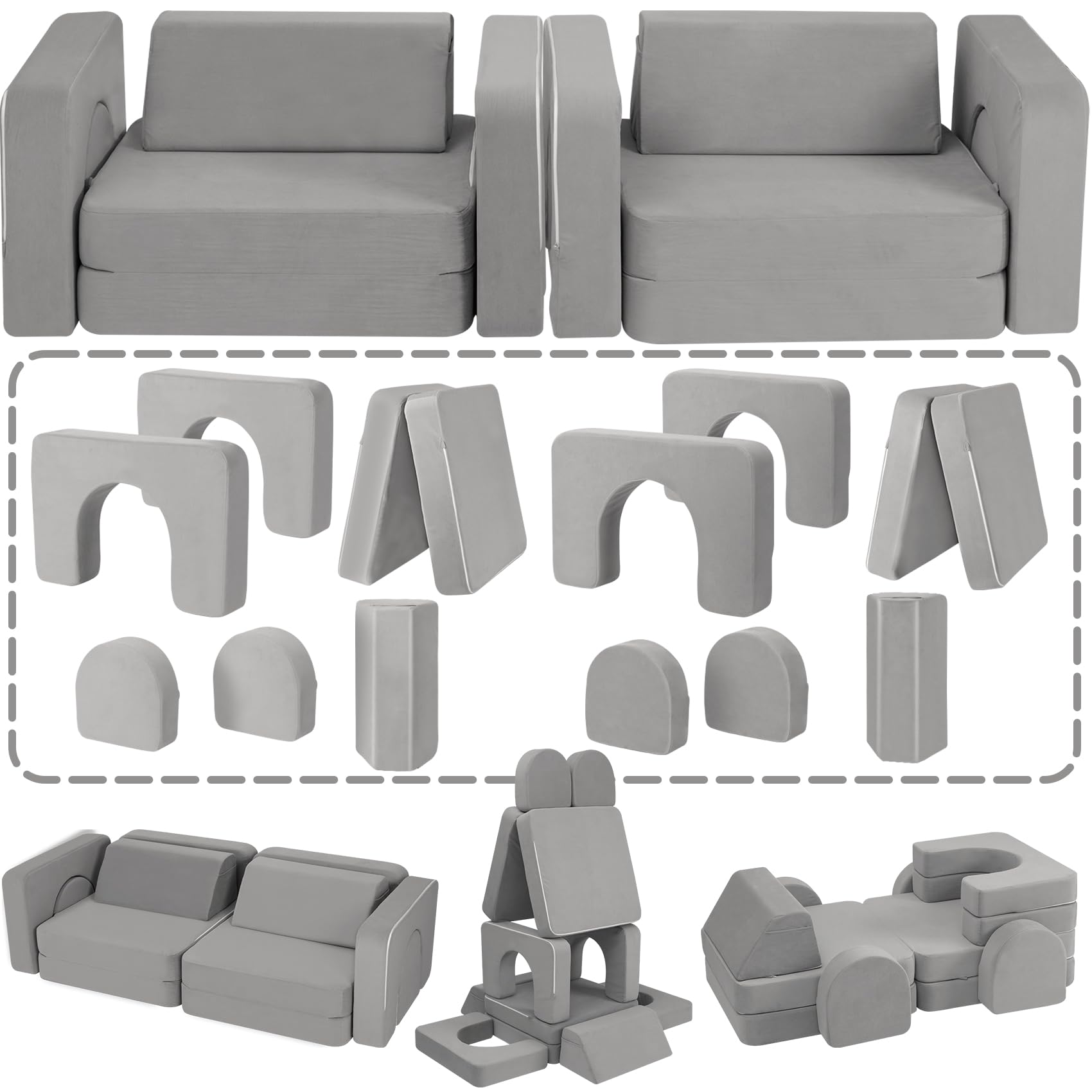 Modular Kids Play Couch, with 1000+ Assembly Options