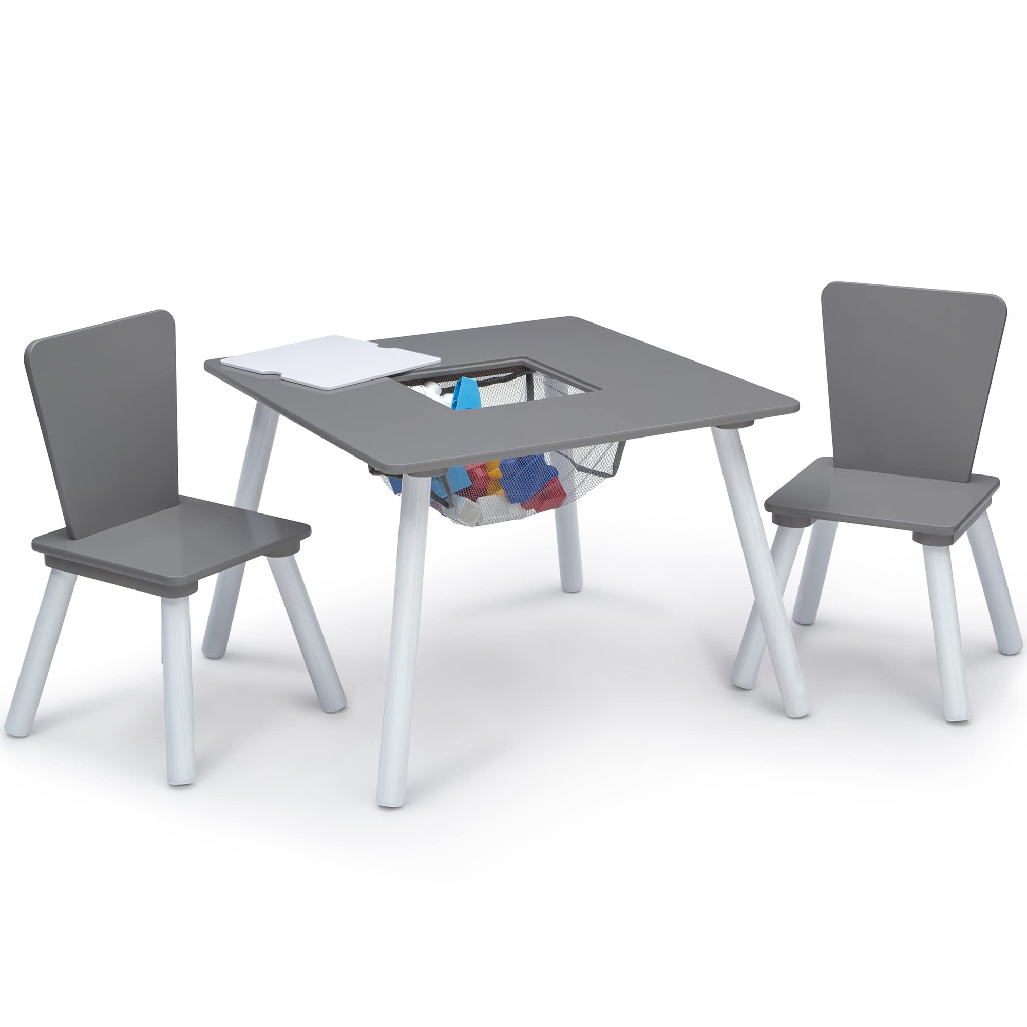 4-Piece Toddler Playroom Set with Table, Chairs & Toy Organizer