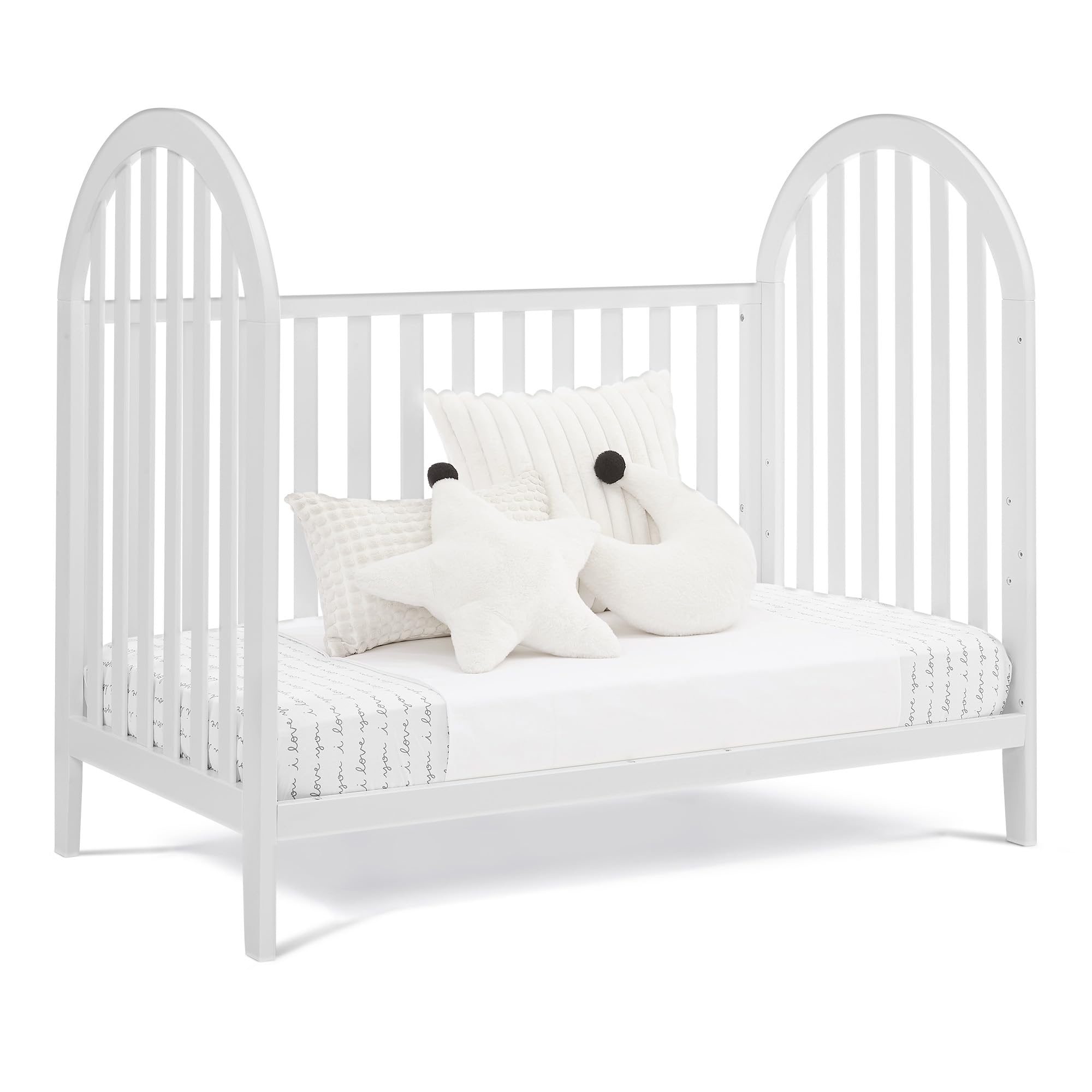 Milano 4-in-1 Convertible Crib - Greenguard Gold Certified, Bianca White