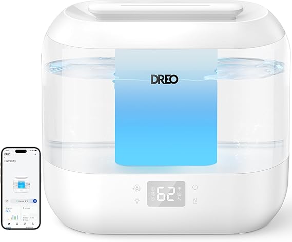 Smart Humidifiers for Bedroom, Top Fill 4L Supersized Cool Mist Humidifier