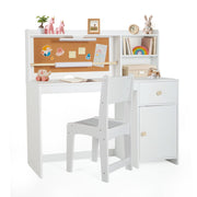 Kids Desk and Chair Set, Kids Study Desk with Night Light Drawing Paper Roll