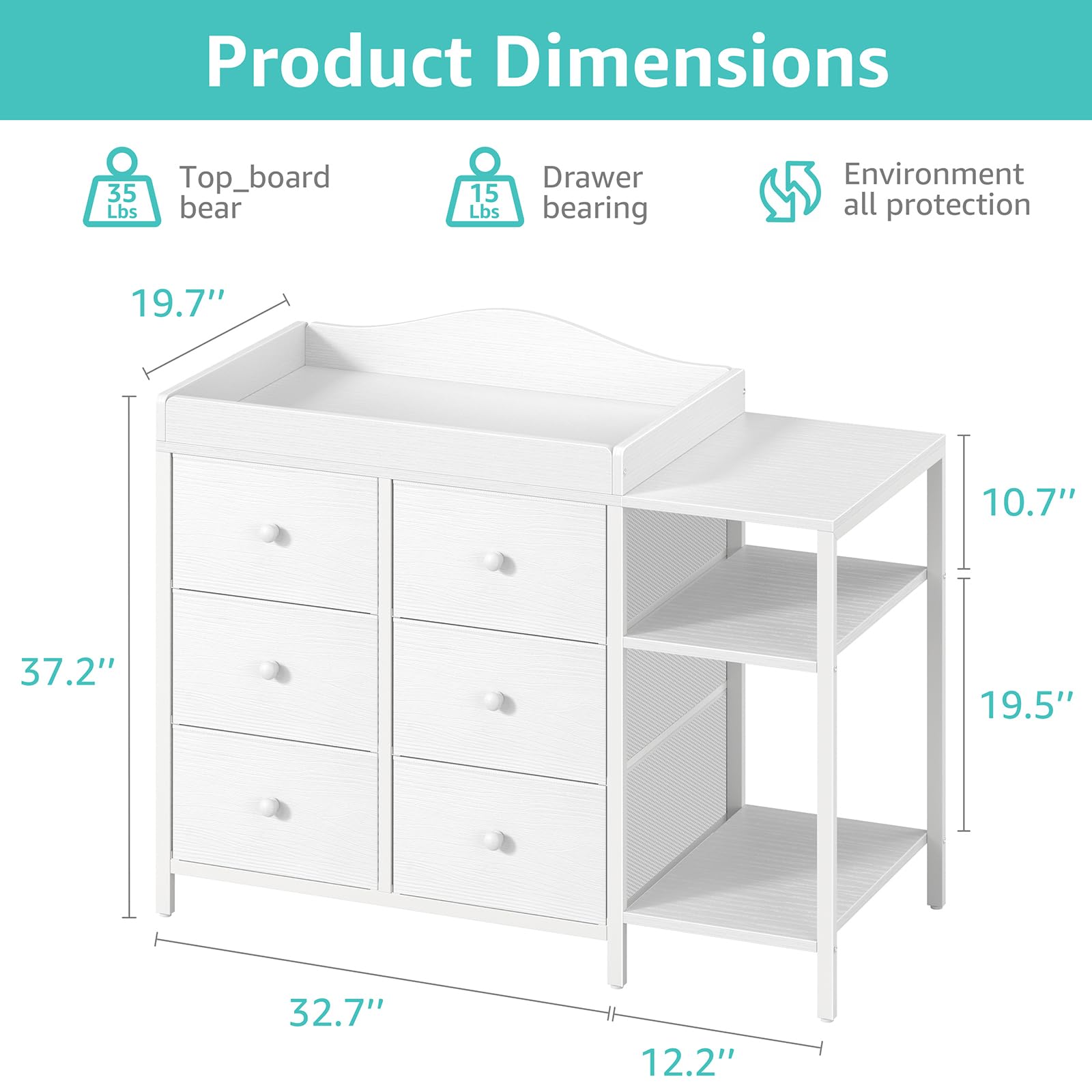 Baby Dresser with Changing Table Top