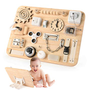 Montessori Large Busy Board for 1 2 3 4 Year Old- Wooden Sensory Toys -Fidget