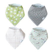 4 Pack Soft Cotton Baby Bibs for Drooling and Teething