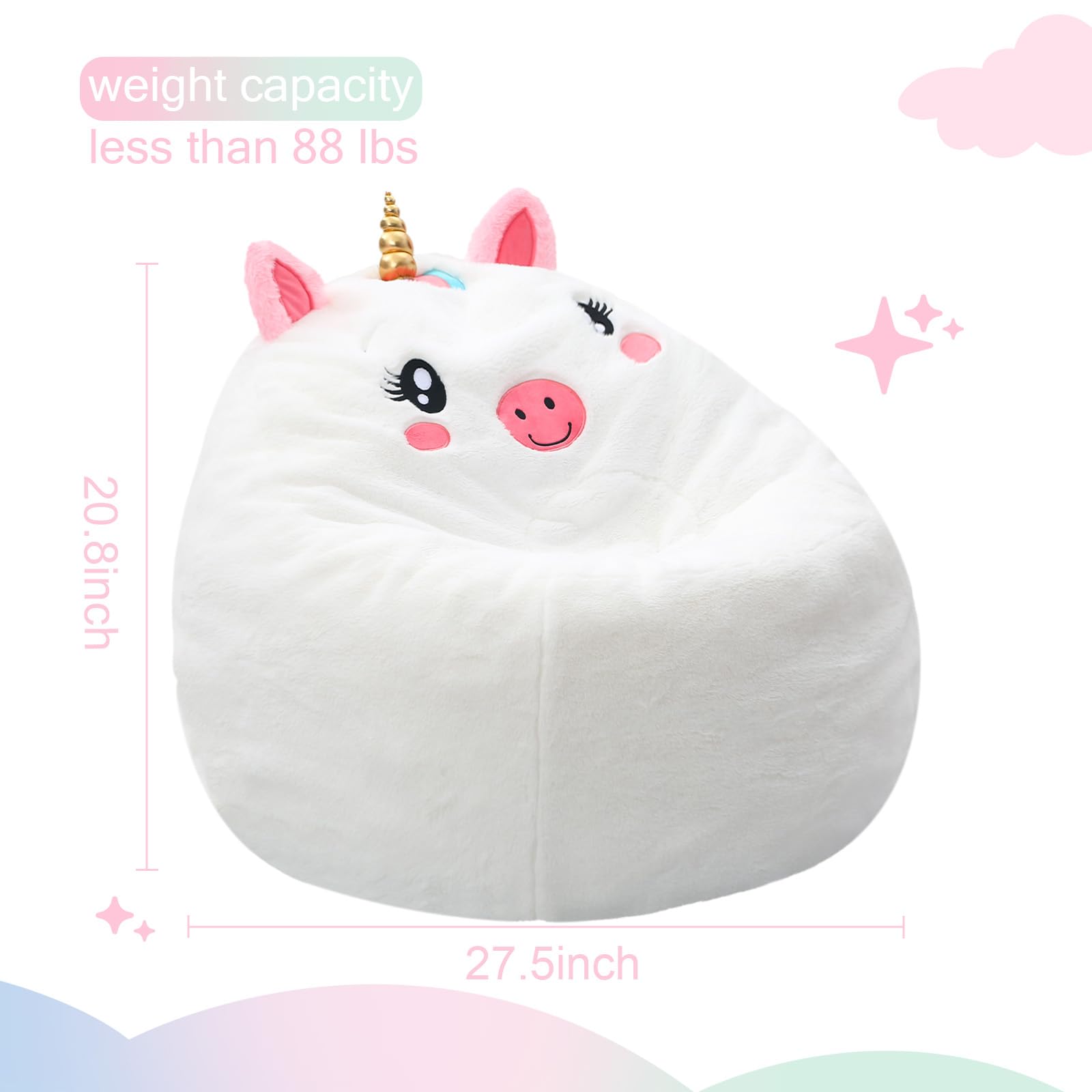 Unicorn Bean Bag Chair for Kids