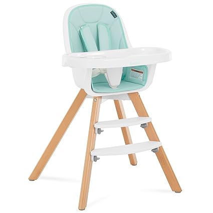 2 in 1 Convertible Baby High Chair in Black, Easy to Clean