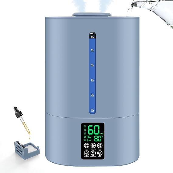 6L Humidifiers for Bedroom Large Room Home, Cool and Warm Humidifier for Plants Mist