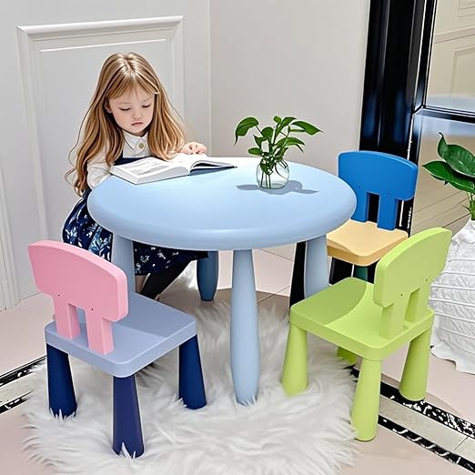 Kids Table and 2 Chairs Set, 5Piece Activity Childrens Table and Chair for Children