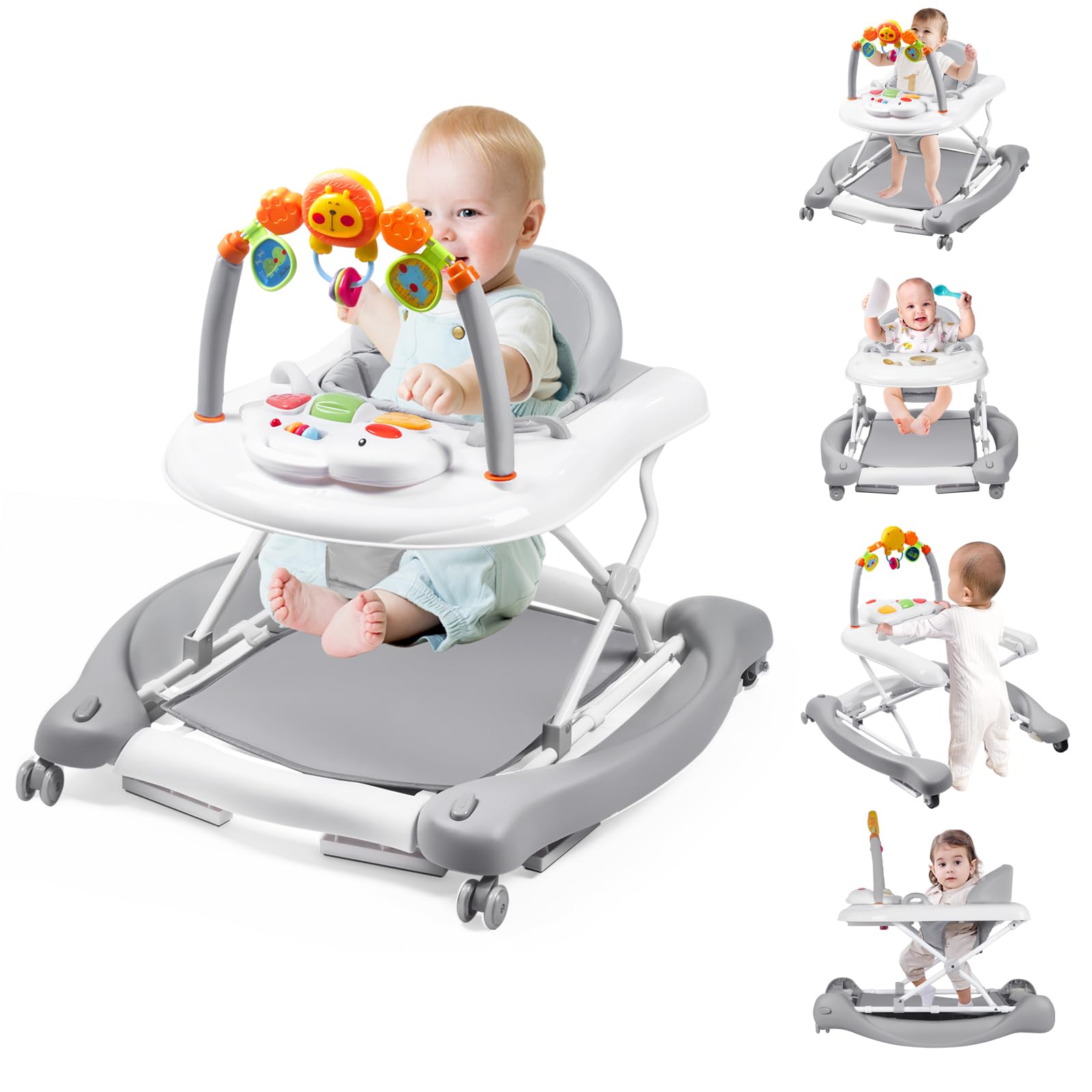 5-in-1 Baby Walker with Bouncer and Activity Center