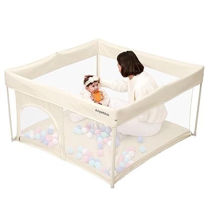Foldable Baby Playpen 50"×50", Out-of-The-Box Ready Playpen for Babies and Toddlers