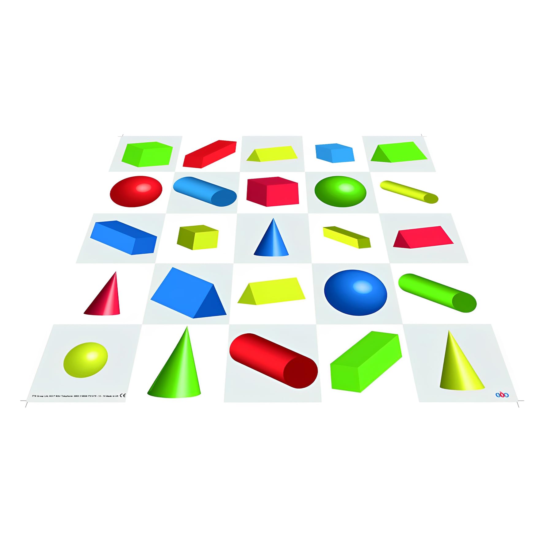 3D Shapes Floor Play Mat for Coding Robots, Educational STEM Playmat