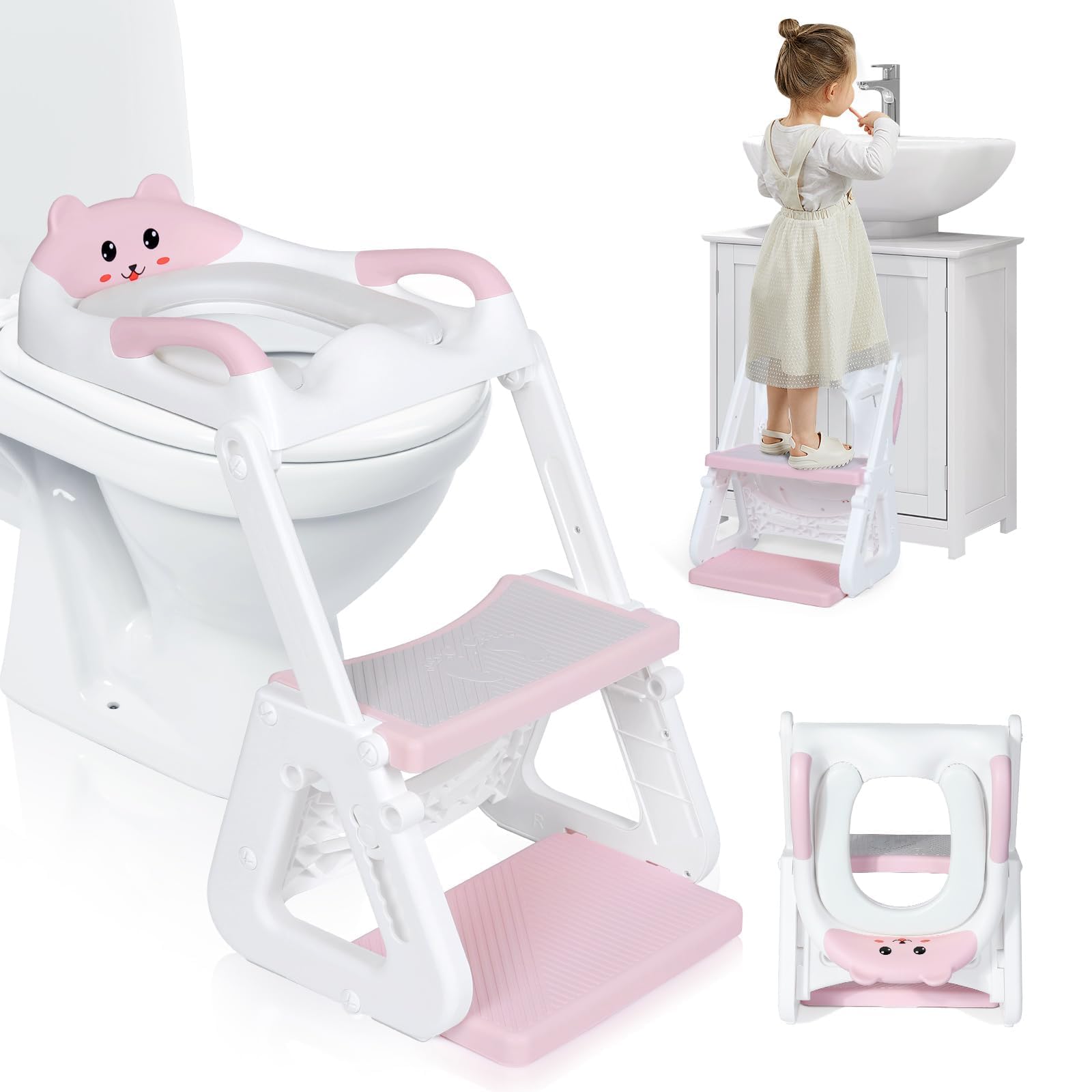 Potty Training Seat, 2-IN-1 Toddler Potty Training Toilet with Step Stool