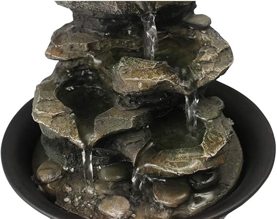 Spinning Orb Rock Cascading Tabletop Fountain, Zen Meditation Indoor
