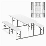 Folding Picnic Table and Bench Set, Portable Outdoor Dining Furniture for Camping