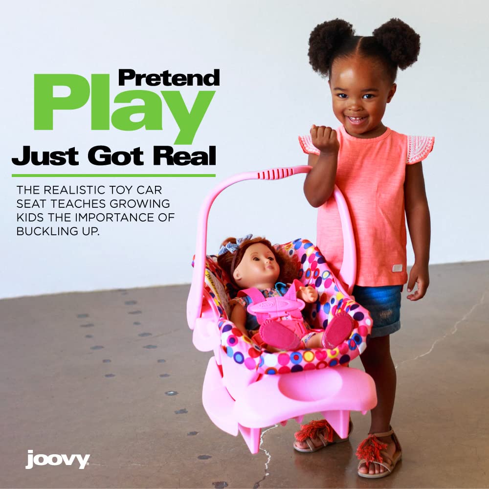 Toy Car Seat for Dolls with Safety Harness