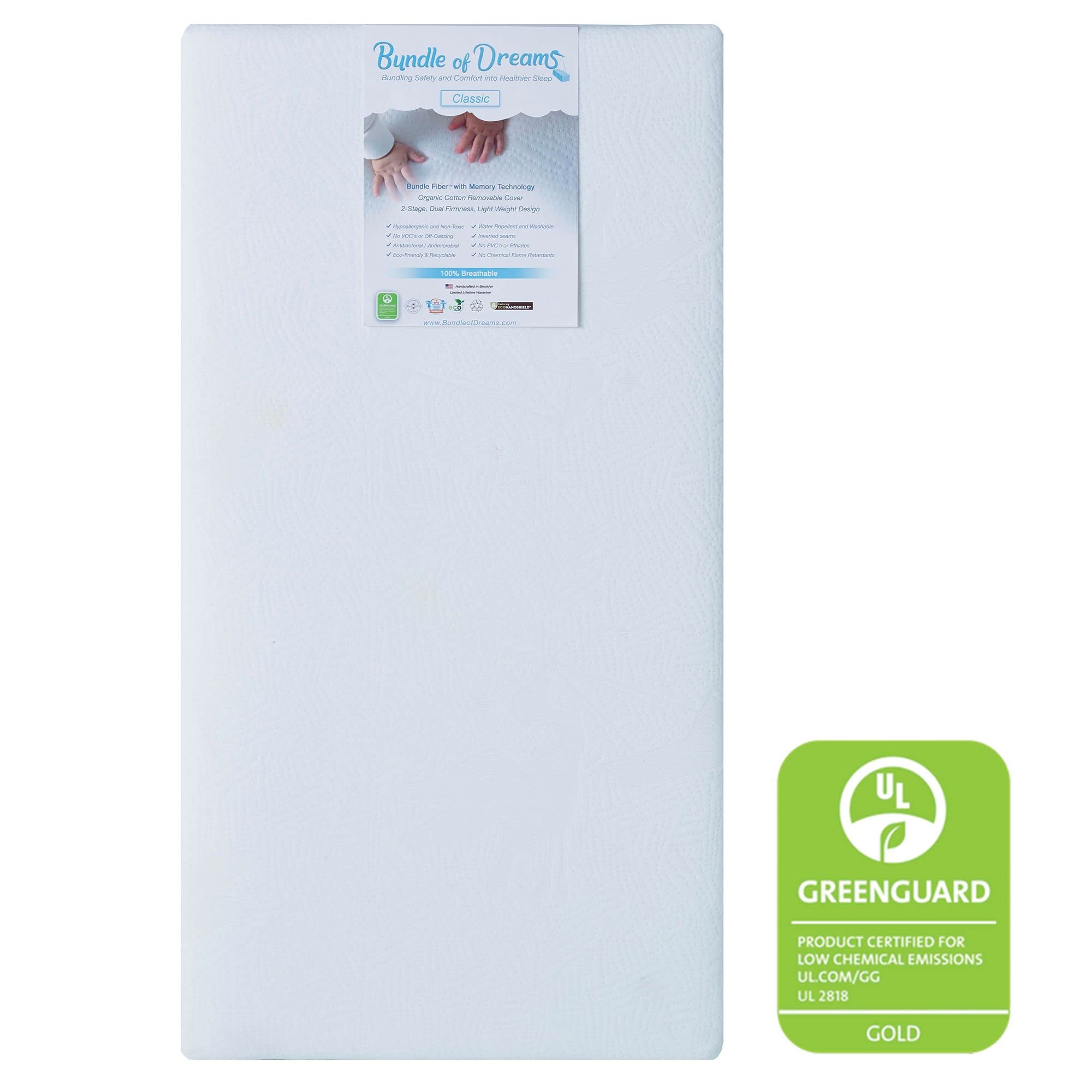 Dreams Eco-Air Baby Crib Mattress Organic Cotton Cover Crib