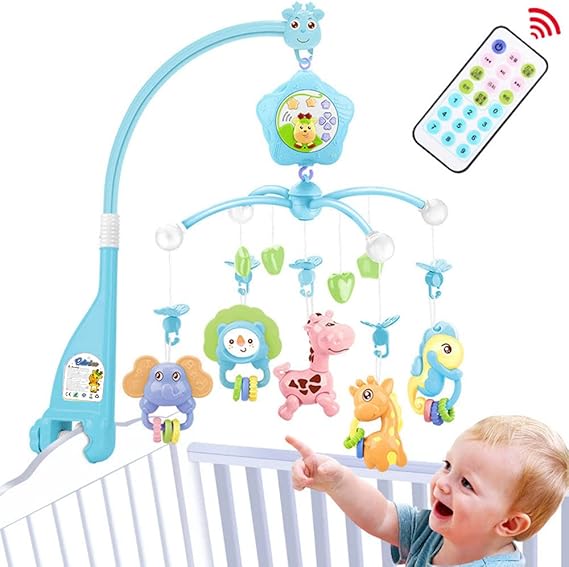 Baby Mobile for Crib with Musicial and Lights, Remote and Projection