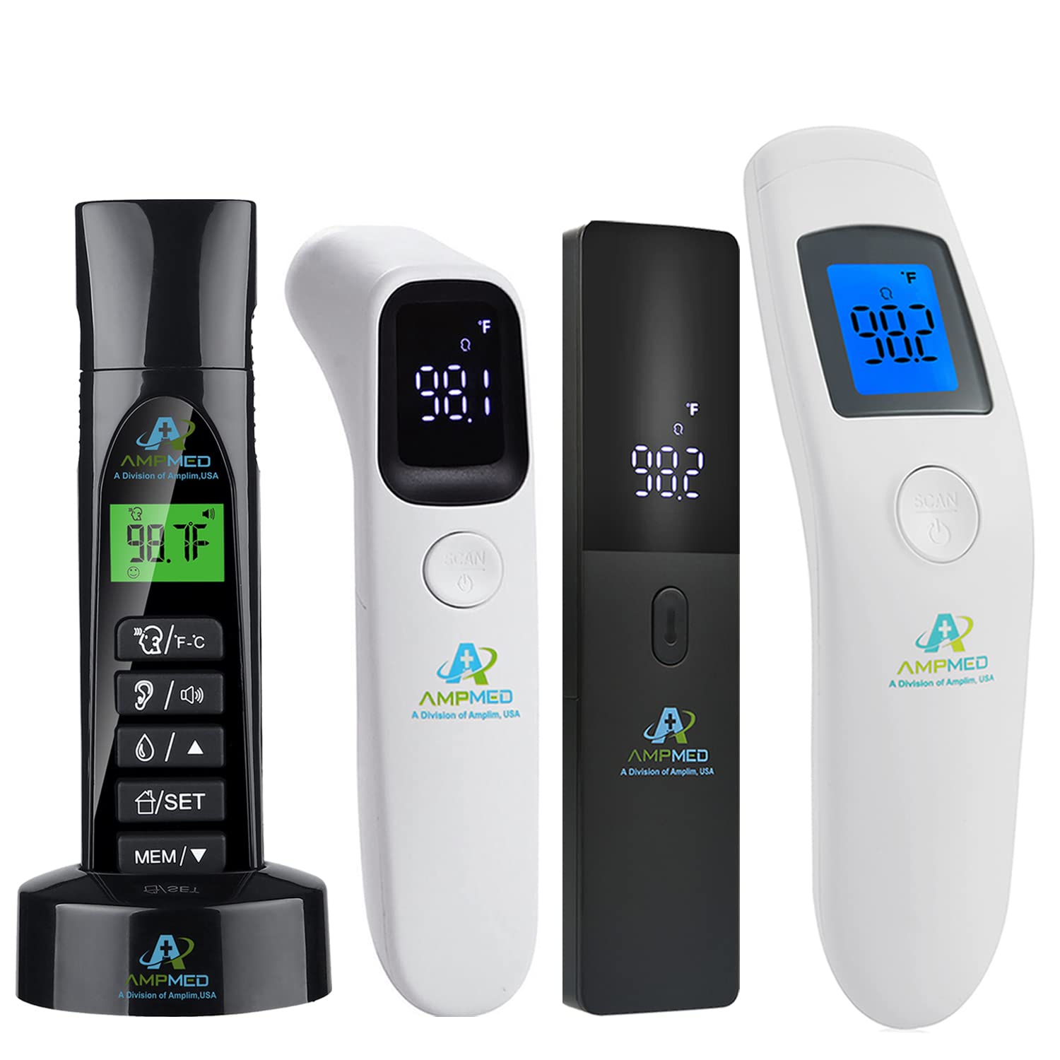 4-Pack Hospital & Medical Grade Non Contact Digital Infrared Forehead Thermometer
